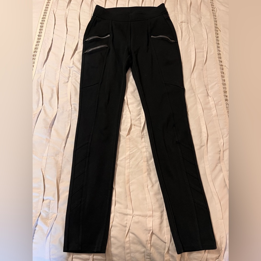 Athleta Women's Size Small Black Ponte Moto Skinny Pant Leggings
